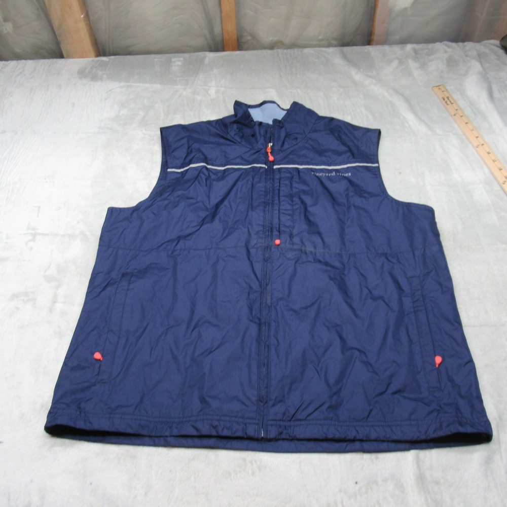Vineyard Vines Performance Vest Mens XL Blue Full Zip Mesh Lined Light Ripstop